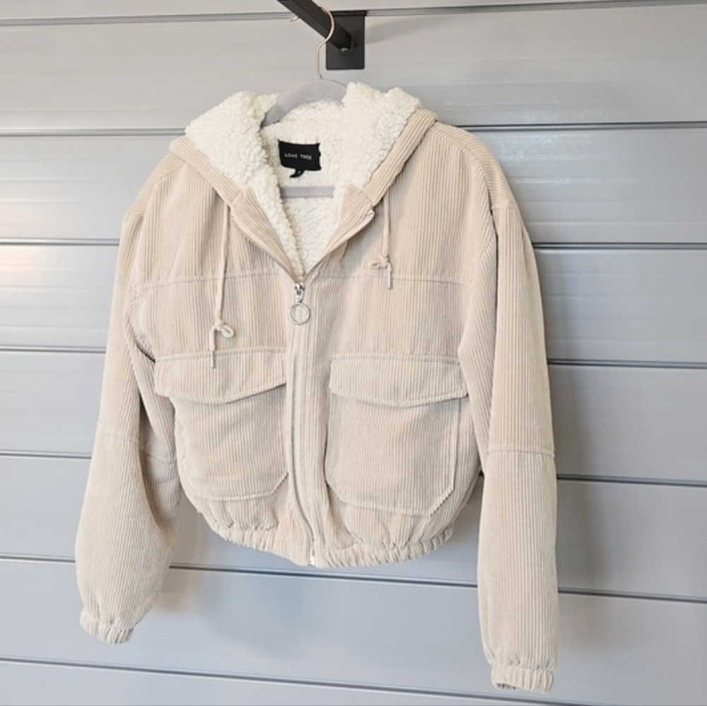 Love Tree Cropped Corduroy Sherpa Jacket - Picture 7 of 11